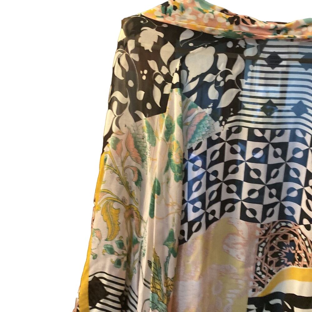 Anthropologie Sheer Floral Patterned Kimono Coverup Beach Robe Women’s One Size - Picture 2 of 10